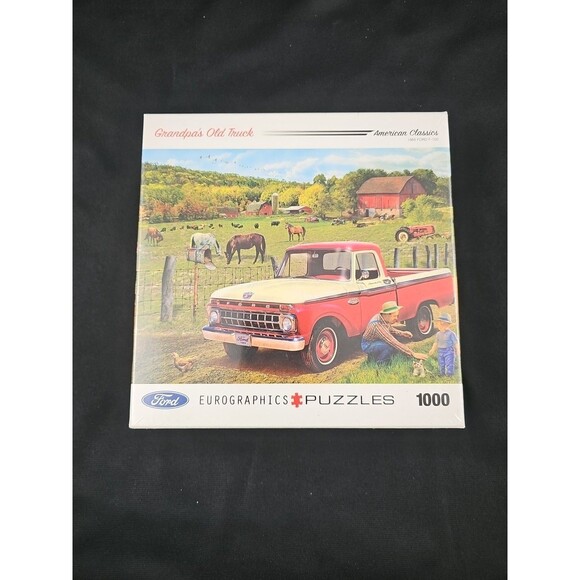 Jigsaw puzzle Vehicle Grandpas Old Ford Pickup Truck Farm Living 1000 piece NEW - Picture 1 of 5